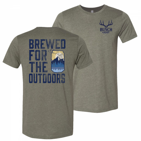 Busch Light Brewed For The Outdoors Front and Back Print T-Shirt